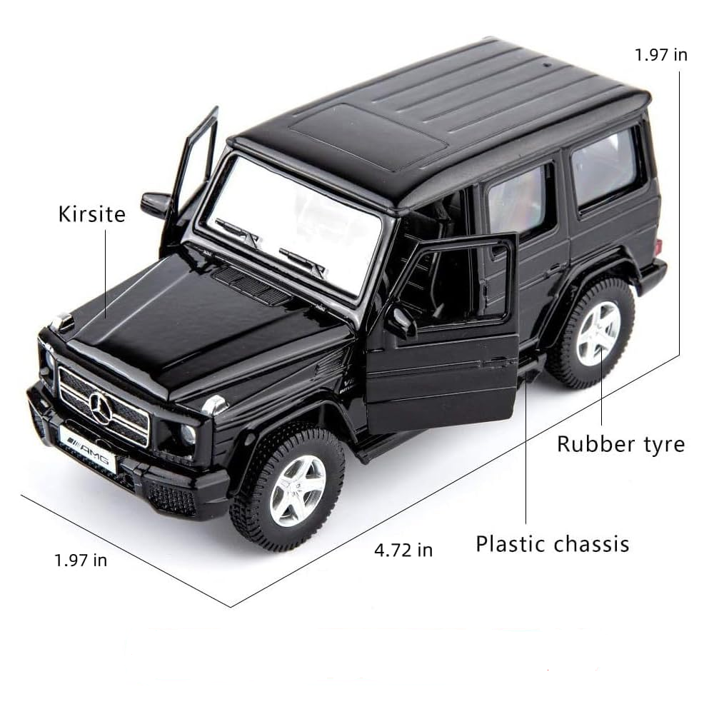 Adofi 1/36 Scale G63 Casting Car Model, Zinc Alloy G Wagon Toy Car for Kids, Pull Back Vehicles Toy Car for Toddlers Kids Boys Girls Gift (Black)