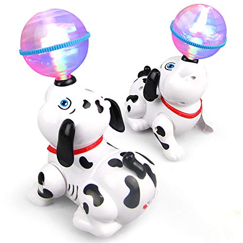 Dancing Dog Toy for Kids Babies with Music and 3D Flashing LED Light Ball - Cute Animal Puppy Gift for Boys and Girls