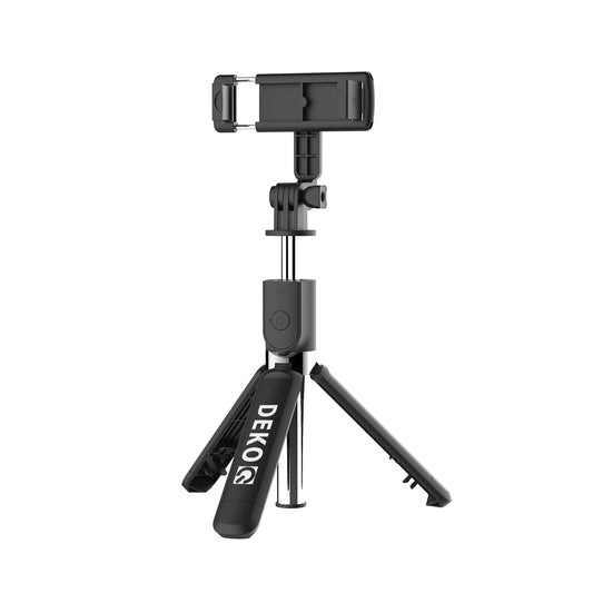 Dekoq 3 in 1 Extendable Selfie Stick Tripod - Stainless Steel with Wireless Remote for Mobile Phone/GoPro/Camera (Black)
