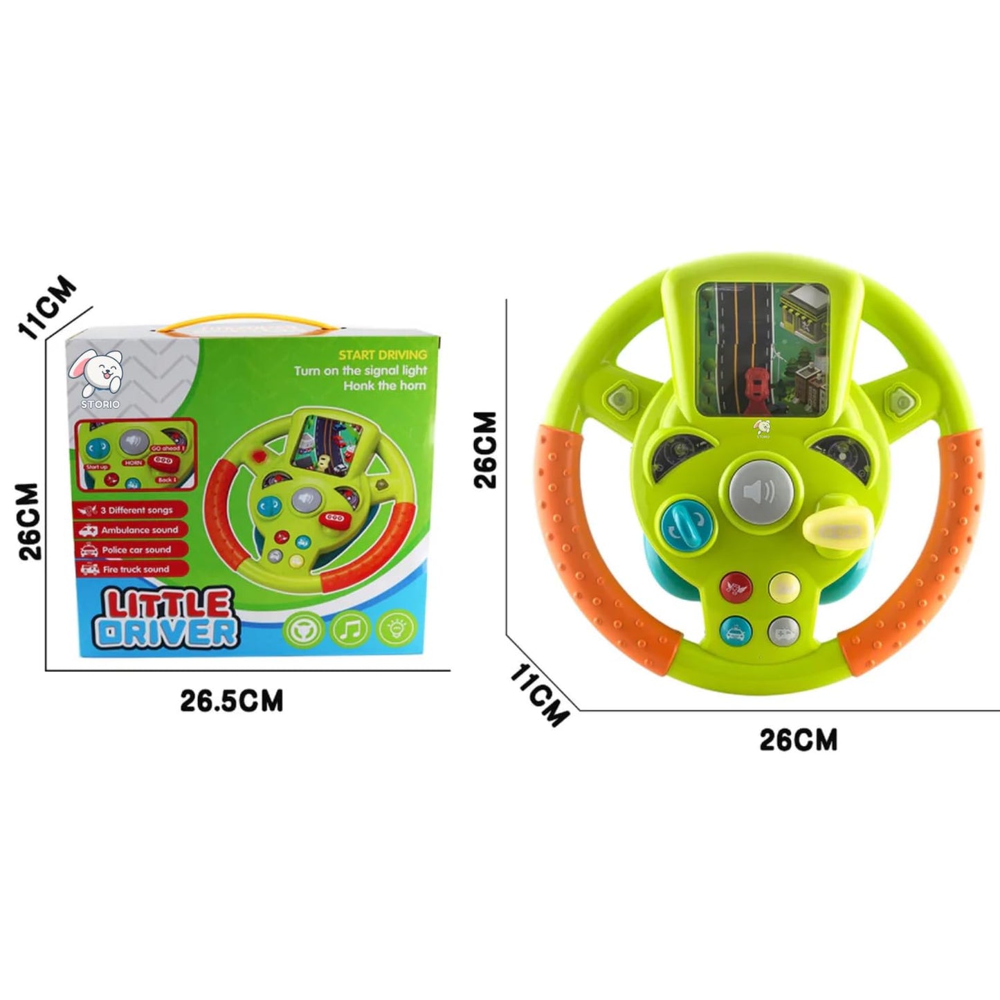 Steering Wheel Toy for Kids Simulation Driving Car Toy with Light & Sound Mode Experience The Fun of Driving Car Toys - Automatic Steering Wheel