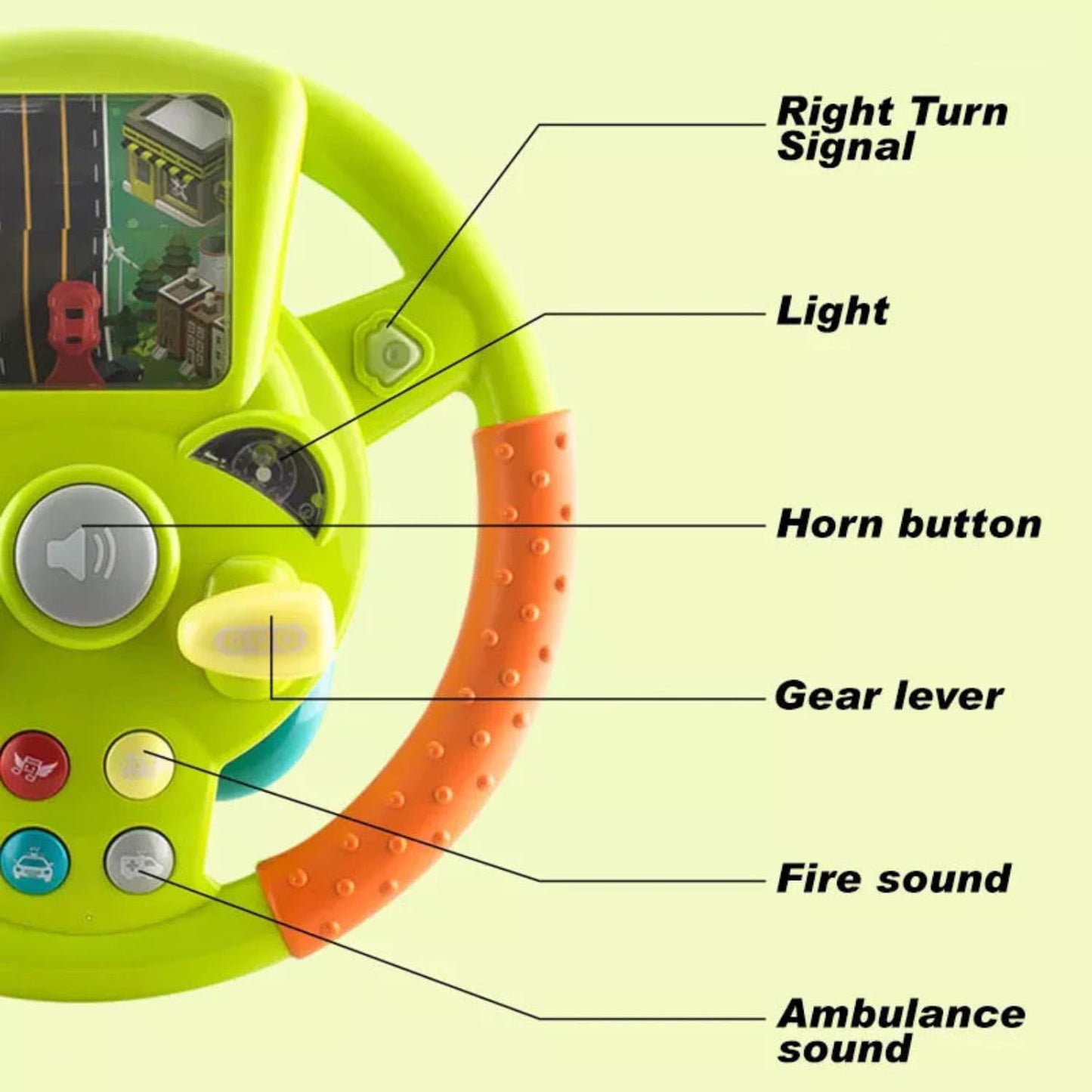 Steering Wheel Toy for Kids Simulation Driving Car Toy with Light & Sound Mode Experience The Fun of Driving Car Toys - Automatic Steering Wheel