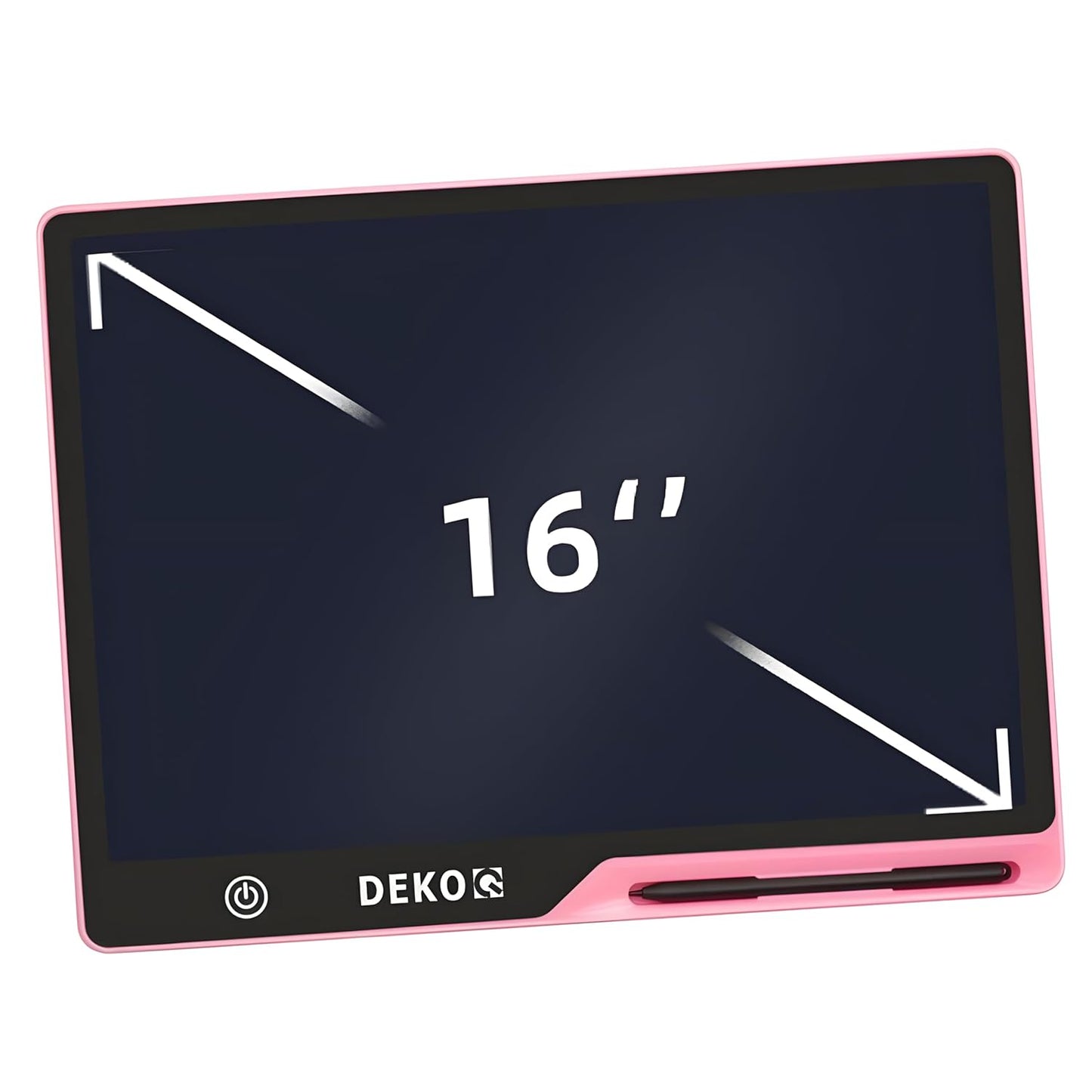 Dekoq Plastic 16 Inch USB Rechargeable Drawing Tablet Doodle Board for Kids, Reusable Electronic Drawing Pads Educational Toys for Girls, Educational Birthday Gift, Drawing Pad for Teen Girl (Pink)