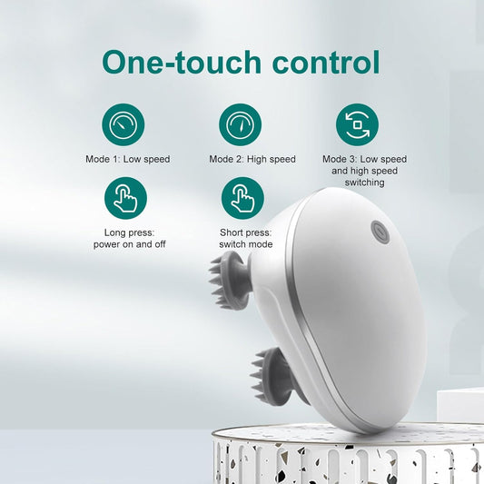 Ample Wings Head Massager For Scalp | Rechargeable Electric Scalp Massager For Hair Growth | 96 Silicon Kneading Points With Detachable Heads | 1 YEAR WARRANTY | MULTICOLOUR