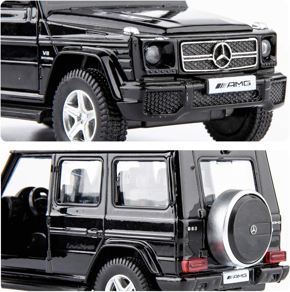 Adofi 1/36 Scale G63 Casting Car Model, Zinc Alloy G Wagon Toy Car for Kids, Pull Back Vehicles Toy Car for Toddlers Kids Boys Girls Gift (Black)
