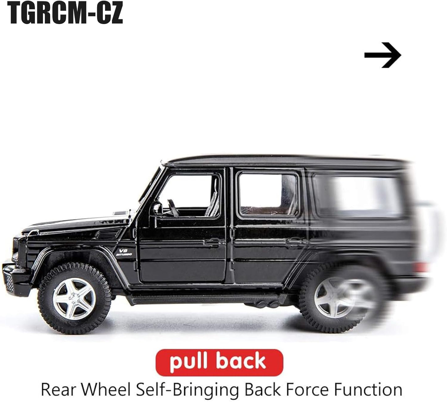 Adofi 1/36 Scale G63 Casting Car Model, Zinc Alloy G Wagon Toy Car for Kids, Pull Back Vehicles Toy Car for Toddlers Kids Boys Girls Gift (Black)