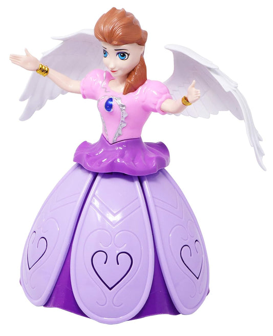 Dancing Doll Princess Musical 360 Degree Rotating Angel Girl Flashing Lights with Music Sound Toy for Kids