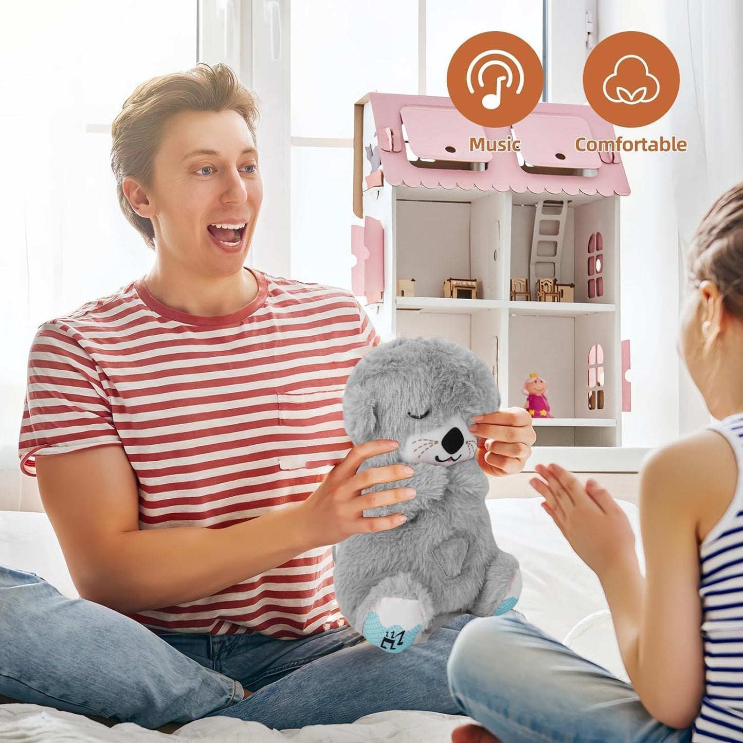 Plush Baby Toy with Music, Sounds, Lights and Breathing Motion, Breathing Toy with Lights | Gift for Kids | Size 30cm,Pack of 1 (Breathing Teddy)
