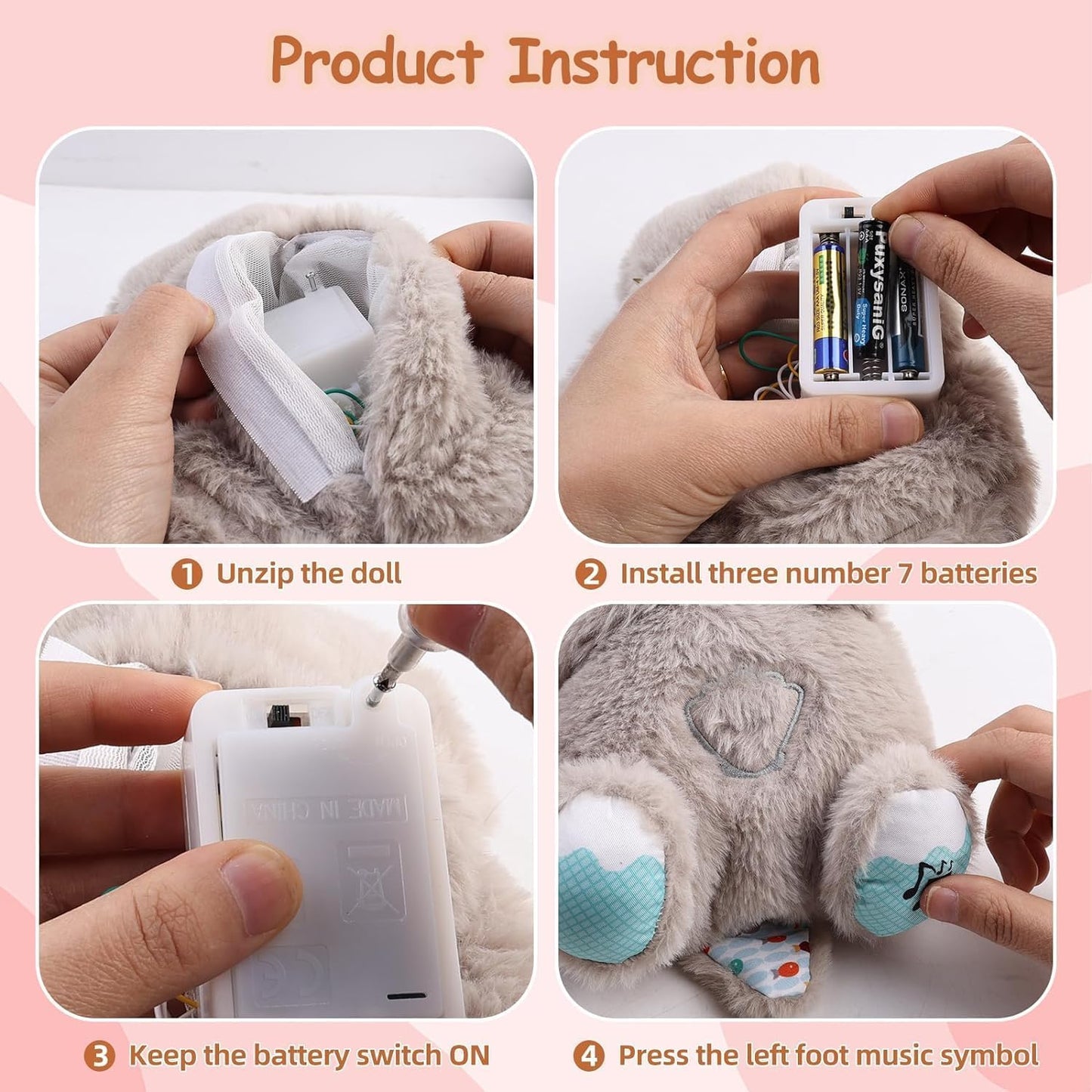 Plush Baby Toy with Music, Sounds, Lights and Breathing Motion, Breathing Toy with Lights | Gift for Kids | Size 30cm,Pack of 1 (Breathing Teddy)