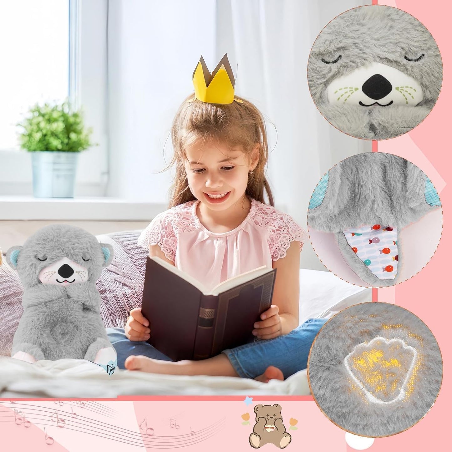 Plush Baby Toy with Music, Sounds, Lights and Breathing Motion, Breathing Toy with Lights | Gift for Kids | Size 30cm,Pack of 1 (Breathing Teddy)