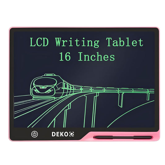 Dekoq Plastic 16 Inch USB Rechargeable Drawing Tablet Doodle Board for Kids, Reusable Electronic Drawing Pads Educational Toys for Girls, Educational Birthday Gift, Drawing Pad for Teen Girl (Pink)