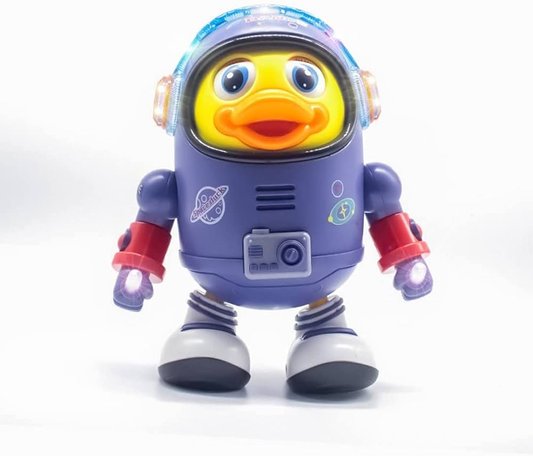 Dancing Space Duck Toy Battery Operated Toy Figure with Lights and Sounds, Space Elements Designed，Dancing Robot for Infants,Babies,Kids