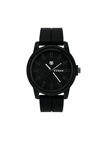 Men's Black Analog Watch, Black Band, Round Dial Wrist Watch for Men