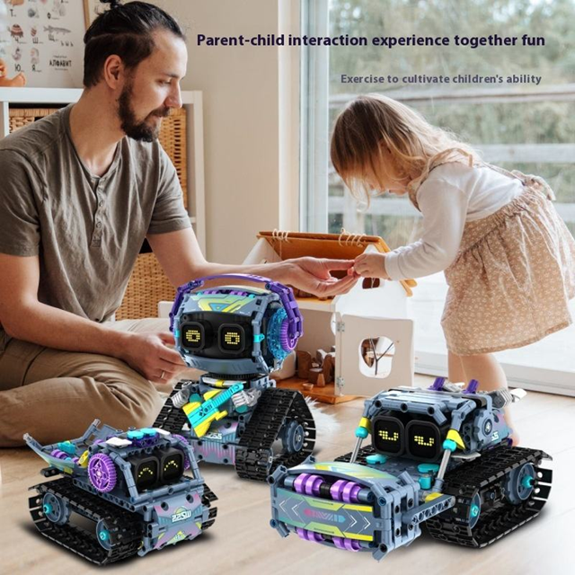 Adofi Intelligent Programming Electric Remote Control Robot 8055 Children's Educational Assembled Building Block Toys Perfect