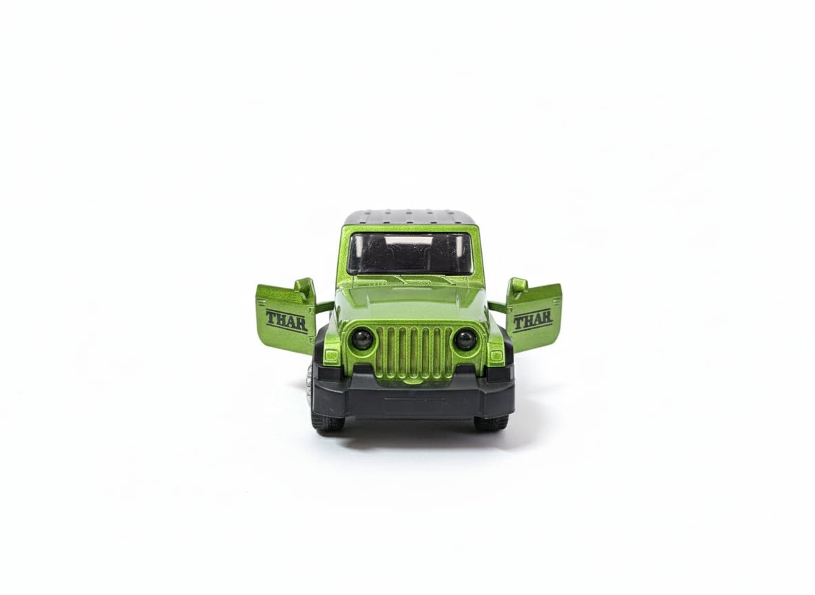 Adofi 1:36 Scale DieCast Metal Pull-Back Action Openable Doors 4x4 Thar/Jeep Premium Car Toy with Lights and Music for Kids Realistic Miniature Model Gift 2+yrs Girls Boys