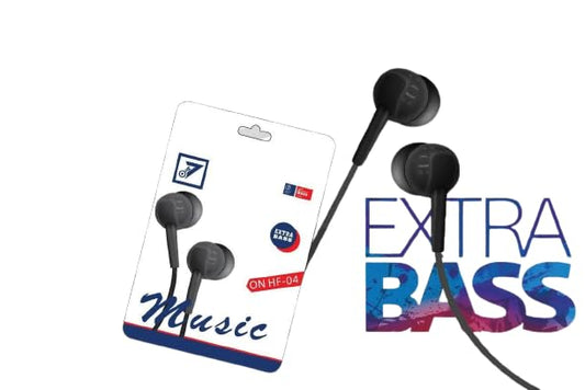 Dekoq HF-04 Extra Bass Clip MIC Sound Thread Wired Earphones with Mic, 3D Cable, HD Sound with deep Bass, Comfort in-Ear, Light Weight, 3.5Mm Jack Compatible with Phone, Laptop & MP3 Device