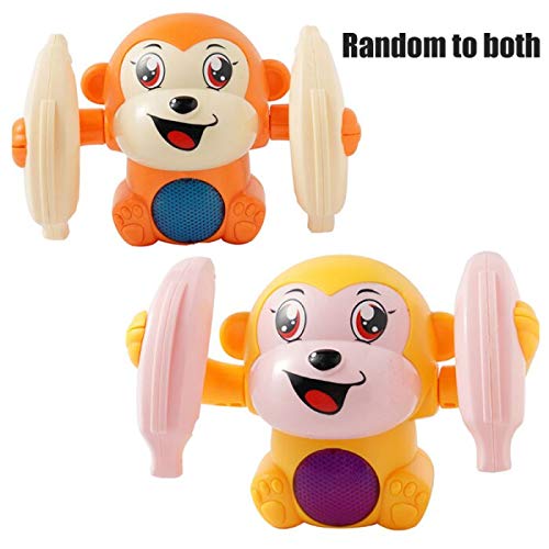 Dancing Spinning Rolling Tumble Monkey Voice Activated Banana Monkey with Music Light and Sound Effects (Colour as per Stock)