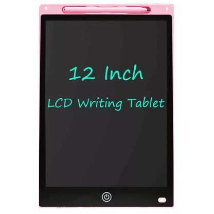 Adofi LCD Writing Tablet Screenwriting Toys Board Smart Digital E-Note Pad 12 Inch Light Weight Magic Slate for Drawing Playing Noting by Kids and Adults Best Birthday Gift Girls Boys (Pink)