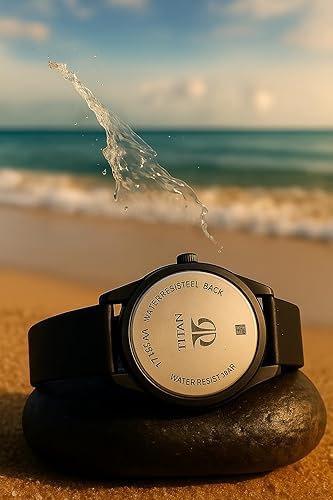 Men's Black Analog Watch, Black Band, Round Dial Wrist Watch for Men