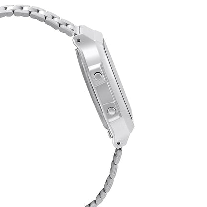 Unisex Vintage A168WA-1WDF Black Digital Dial Silver Stainless Steel Band D131