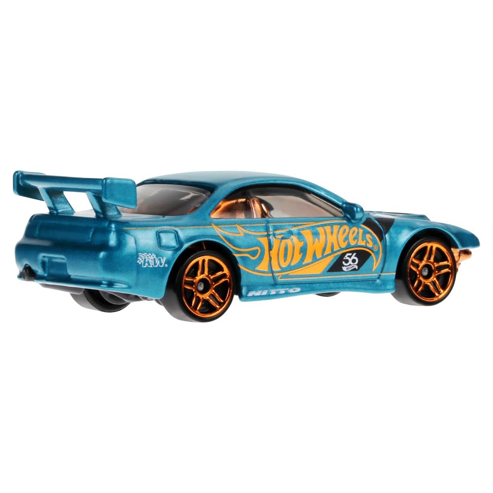 Hot Wheels 1:64 Scale Die-Cast Vehicle Nissan Silvia (S14) - Drift with Turquoise- & Copper-Colored Deco to Celebrate HW 56th Anniversary