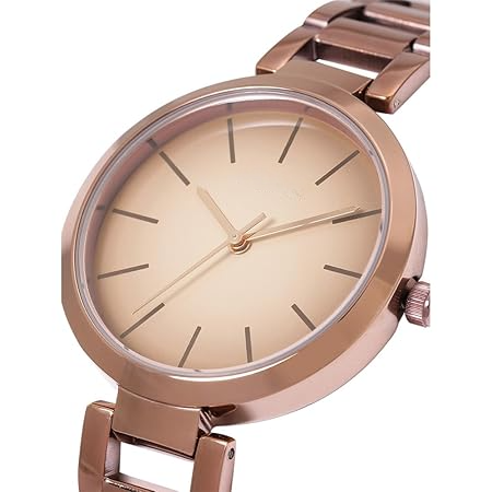 Stainless Steel Analog Brown Dial Women Casual Watch, Analog Silver Dial Women's Watch, Stainless Steel, Gold Strap