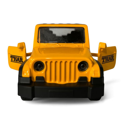 Adofi 1:36 Scale DieCast Metal Pull-Back Action Openable Doors 4x4 Thar/Jeep Premium Car Toy with Lights and Music for Kids Realistic Miniature Model Gift 2+yrs Girls Boys