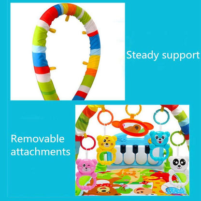 Adofi Kick and Play Musical Keyboard Baby Gym Mat with Lights, Rattles, and Piano Multi-Function Fitness Rack for Infants, Boys and Girls, Perfect Developmental Play Mat Gift