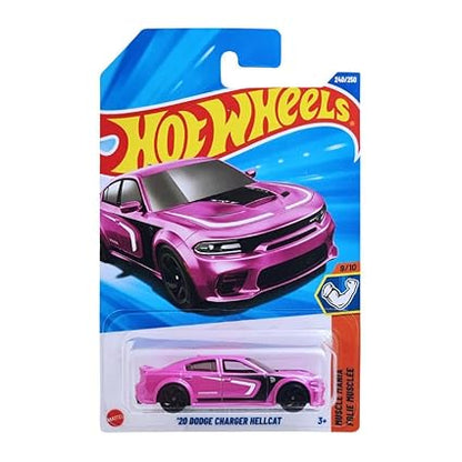 Hot Wheels 2025 20 Dodge Charger Hellcat Muscle Mania Ages 3 and Up 240/250 (Pink)