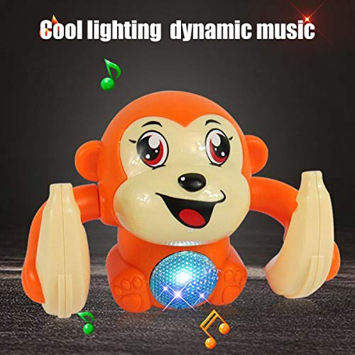 Dancing Spinning Rolling Tumble Monkey Voice Activated Banana Monkey with Music Light and Sound Effects (Colour as per Stock)