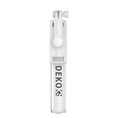 Dekoq Tripod, Extendable 3 in 1 Stainless Steel Bluetooth with Wireless Remote, for Mobile Phone/GoPro/Camera (White)