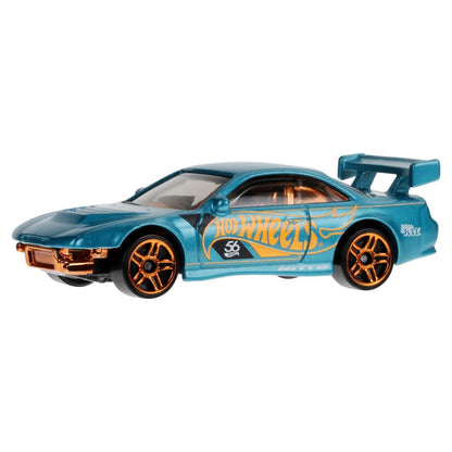 Hot Wheels 1:64 Scale Die-Cast Vehicle Nissan Silvia (S14) - Drift with Turquoise- & Copper-Colored Deco to Celebrate HW 56th Anniversary