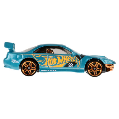 Hot Wheels 1:64 Scale Die-Cast Vehicle Nissan Silvia (S14) - Drift with Turquoise- & Copper-Colored Deco to Celebrate HW 56th Anniversary