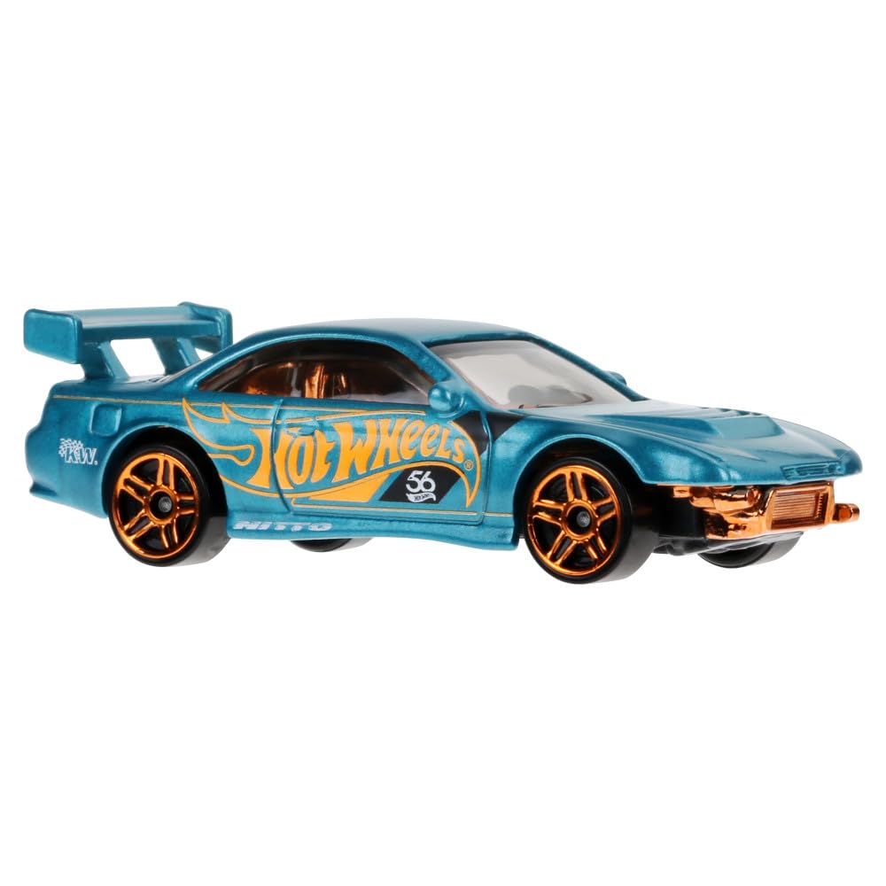 Hot Wheels 1:64 Scale Die-Cast Vehicle Nissan Silvia (S14) - Drift with Turquoise- & Copper-Colored Deco to Celebrate HW 56th Anniversary