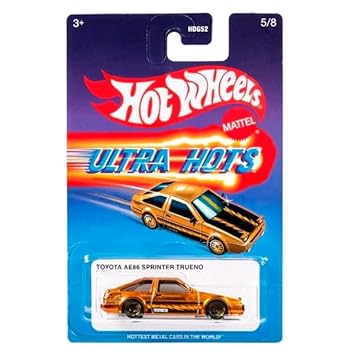Hot Wheels Ultra Hots Retro 1:64 Toyota AE86 Sprinter Trueno for 3 Years & Above (Gold)