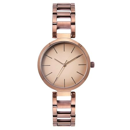 Stainless Steel Analog Brown Dial Women Casual Watch, Analog Silver Dial Women's Watch, Stainless Steel, Gold Strap