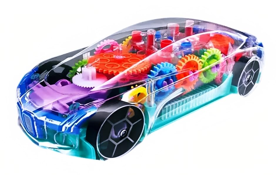 Concept Musical and 3D Lights Kids Transparent Car, Toy for 2 to 5 Year Kids Baby Toy, Multicolor