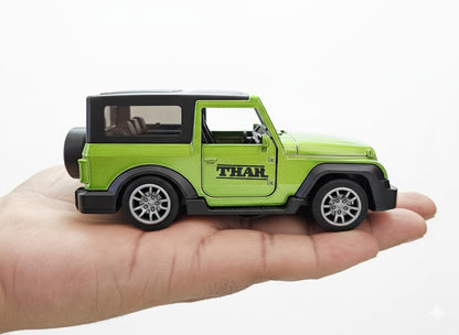 Adofi 1:36 Scale DieCast Metal Pull-Back Action Openable Doors 4x4 Thar/Jeep Premium Car Toy with Lights and Music for Kids Realistic Miniature Model Gift 2+yrs Girls Boys