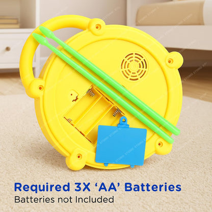 Flash Drum Toy for Kids with 2 Mallets | Battery Operated Musical Learning with 3D Lights & Sounds | Educational Toy for 2-6 Year Old Boys & Girls | Multicolor Toddler Drum Set