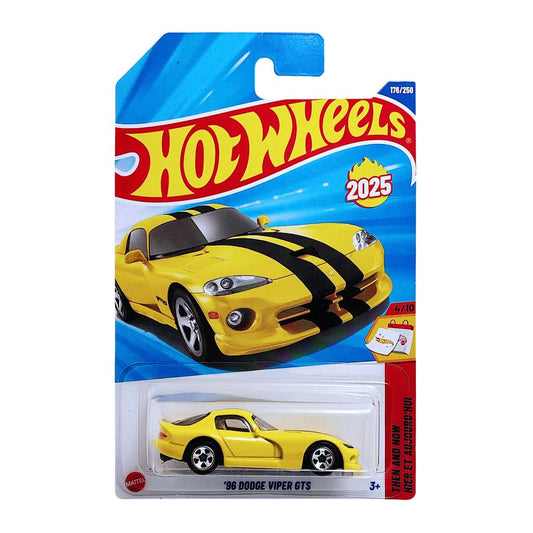 Hot Wheels 1:64 Scale 96 Dodge Viper GTS Then and Now Ages 3 Years and Up 176/250 (Yellow)
