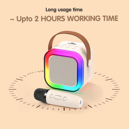 Ample Wings Rechargeable Karaoke Mic with Speaker for Singing | Wireless Mini Portable Bluetooth Speaker with Microphone & LED Lights | Cute Birthday Gift for Kids Musical Toys for Boys, Girls and Adults