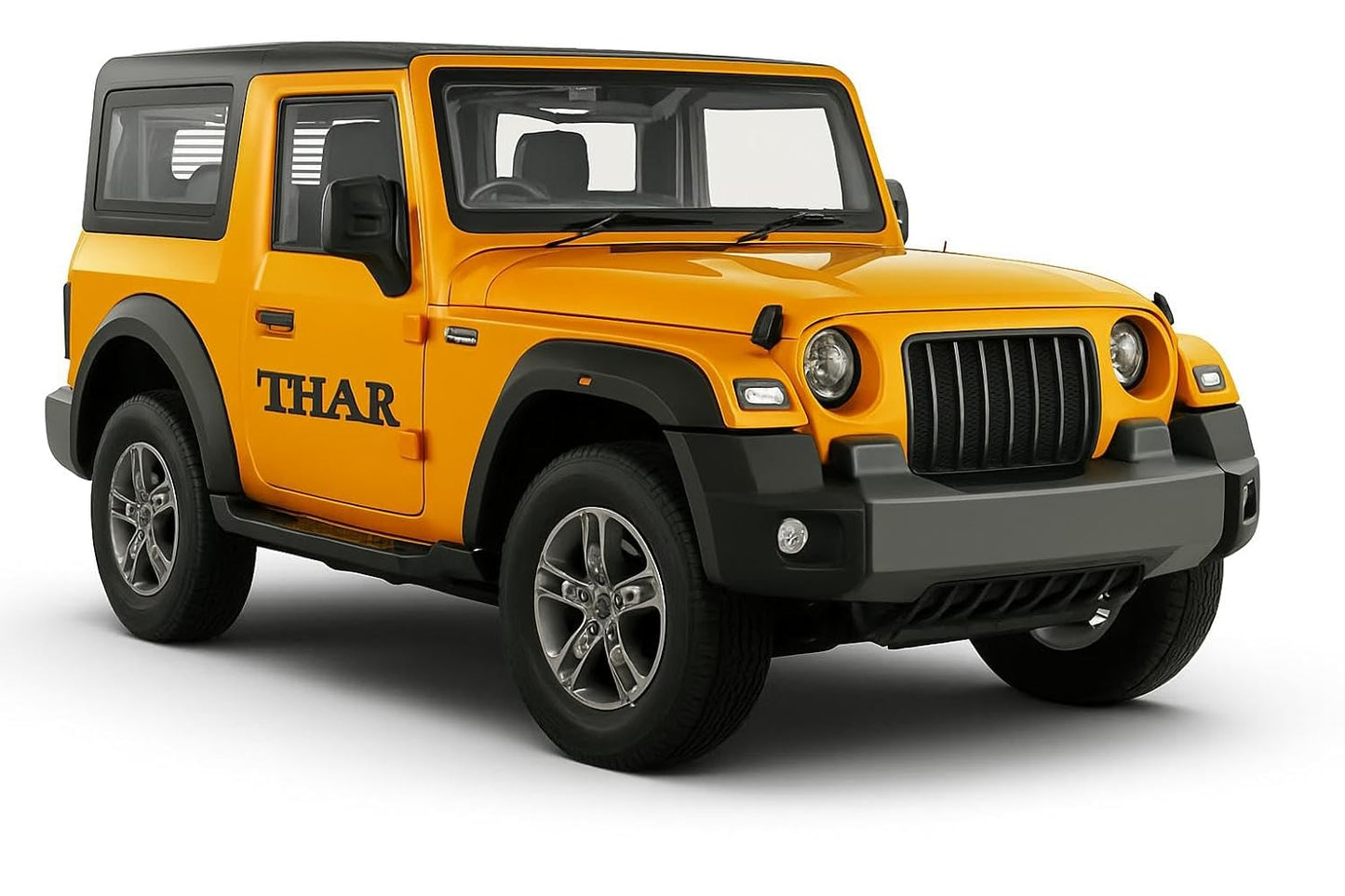 Adofi 1:36 Scale DieCast Metal Pull-Back Action Openable Doors 4x4 Thar/Jeep Premium Car Toy with Lights and Music for Kids Realistic Miniature Model Gift 2+yrs Girls Boys