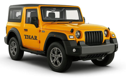 Adofi 1:36 Scale DieCast Metal Pull-Back Action Openable Doors 4x4 Thar/Jeep Premium Car Toy with Lights and Music for Kids Realistic Miniature Model Gift 2+yrs Girls Boys