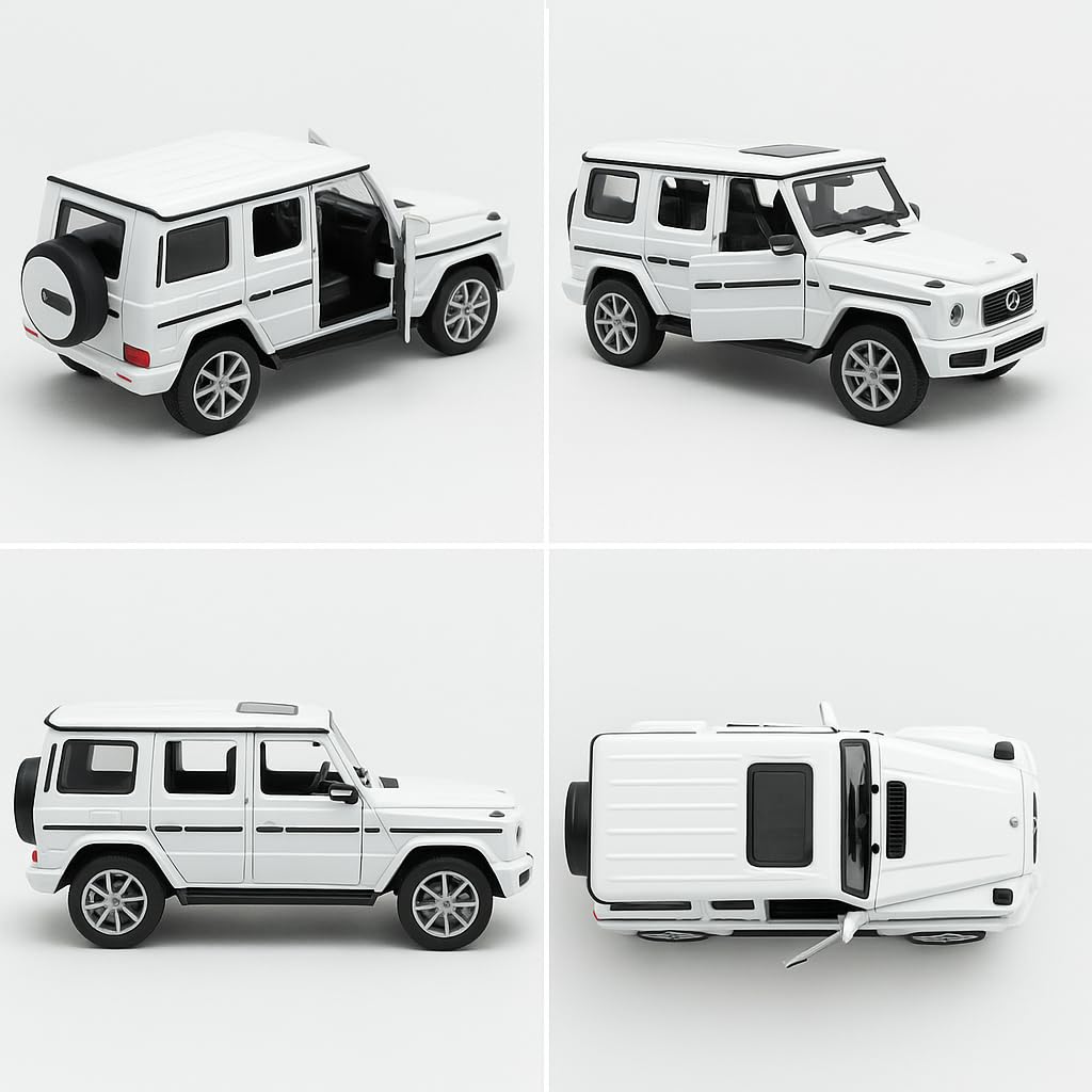 Adofi Wagon G White Mini Diecast Model Metal Toy Car for Play &Décor|Openable Door|Pull Back Friction Car|Feels Real Design, 1/36 Scale