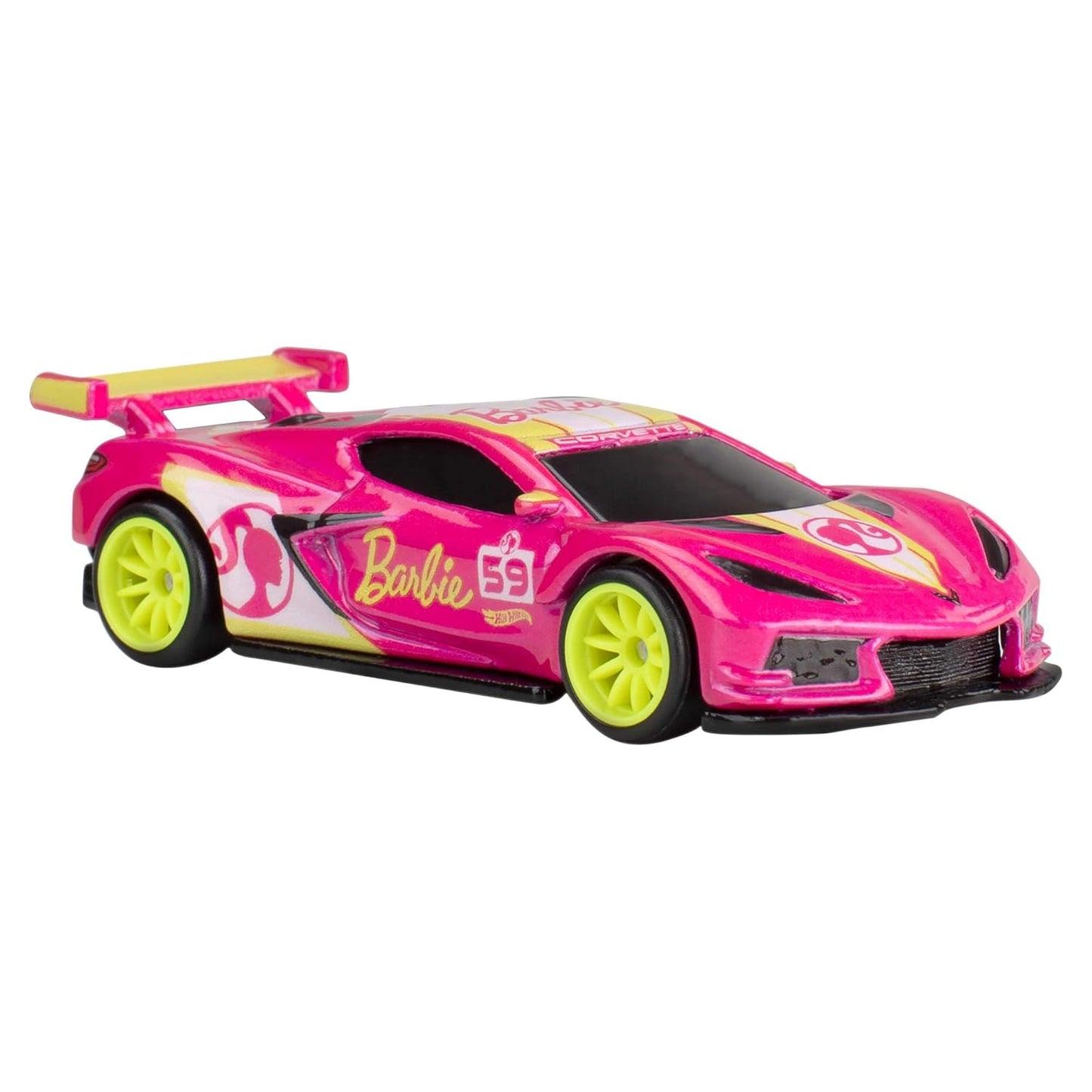 Hot Wheels Mattel Metal Premium Toy Car Barbie 65Th Anniversary Corvette C8.R, 1:64 Scale Die-Cast Replica from Popular Movie (Styles May Vary) Pink