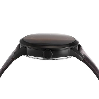 Analog Brown Dial Men's Leather Band Watch