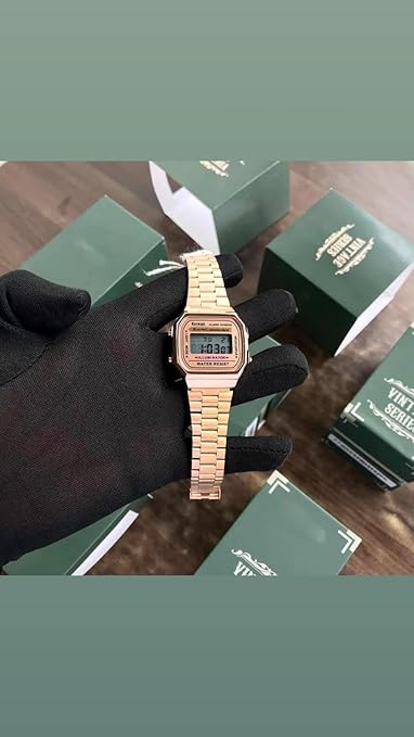 Digital Sports Watch for Men | Rose Gold-Tone Stainless Steel | Alarm Chronograph | Water Resistant | Backlight Display | Multifunction LED Digital Watch