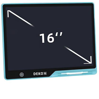 Dekoq Magic Slate 16-inch LCD Writing Tablet with Stylus Pen, for Drawing, Playing, Noting by Kids & Adults (Rechargeable LCD Writing Tablet) (Blue)