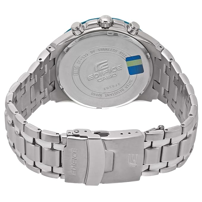 Casio Edifice EF-539D-1A2VDF Analog Black Dial Men Watch Silver Metal Strap (ED462)