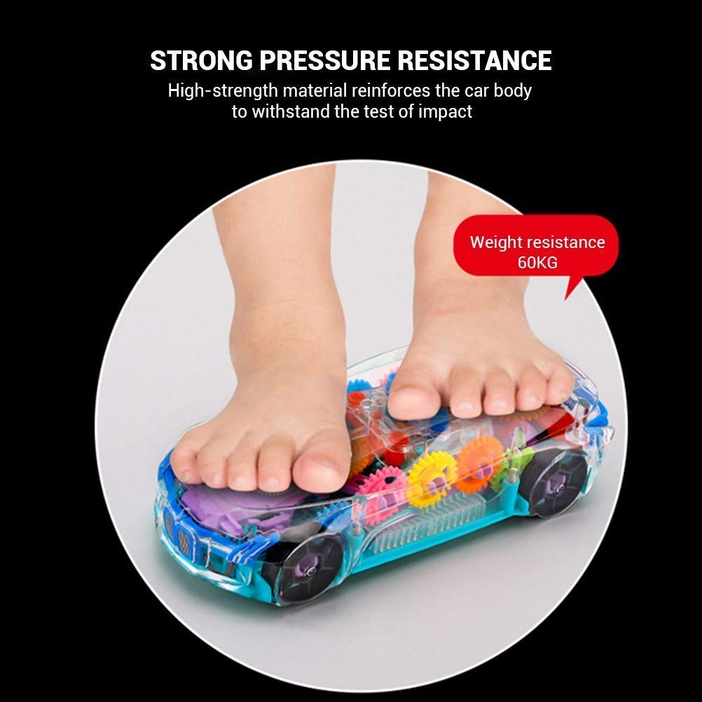 Concept Musical and 3D Lights Kids Transparent Car, Toy for 2 to 5 Year Kids Baby Toy, Multicolor