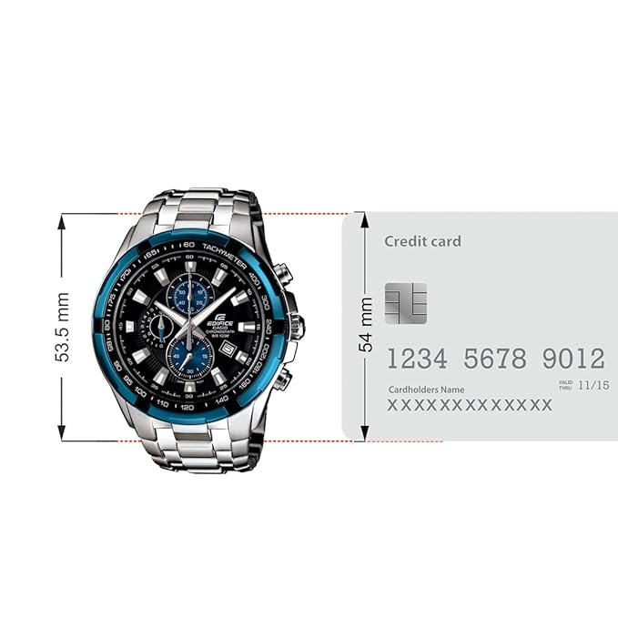 Casio Edifice EF-539D-1A2VDF Analog Black Dial Men Watch Silver Metal Strap (ED462)